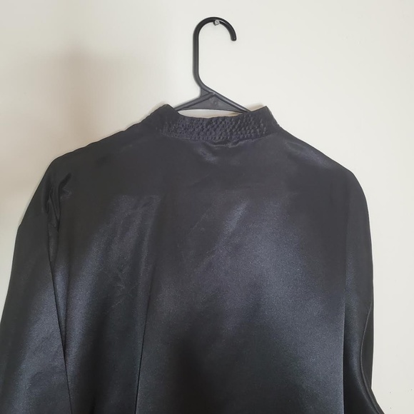 Mens Black Satin Vintage Chinese Tang Jacket (Mandarin Collar) - Picture 6 of 9